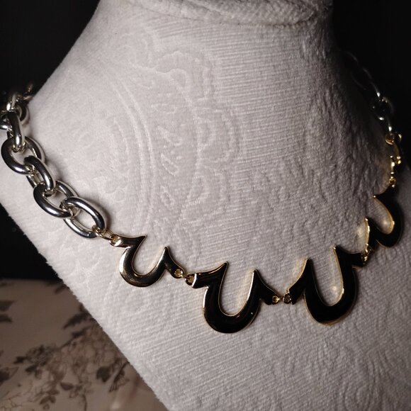 True Religion Jeans | Gold and Silver Horseshoe Chain Link 18.5 Necklace | New - Picture 7 of 8